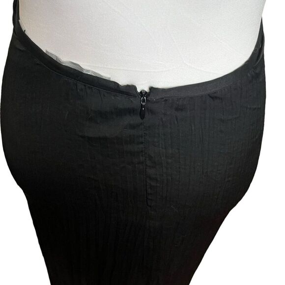 Vince Pleated Midi Skirt Women’s Size XS Black Tie Front Gathered Waist Flowy - Picture 6 of 11